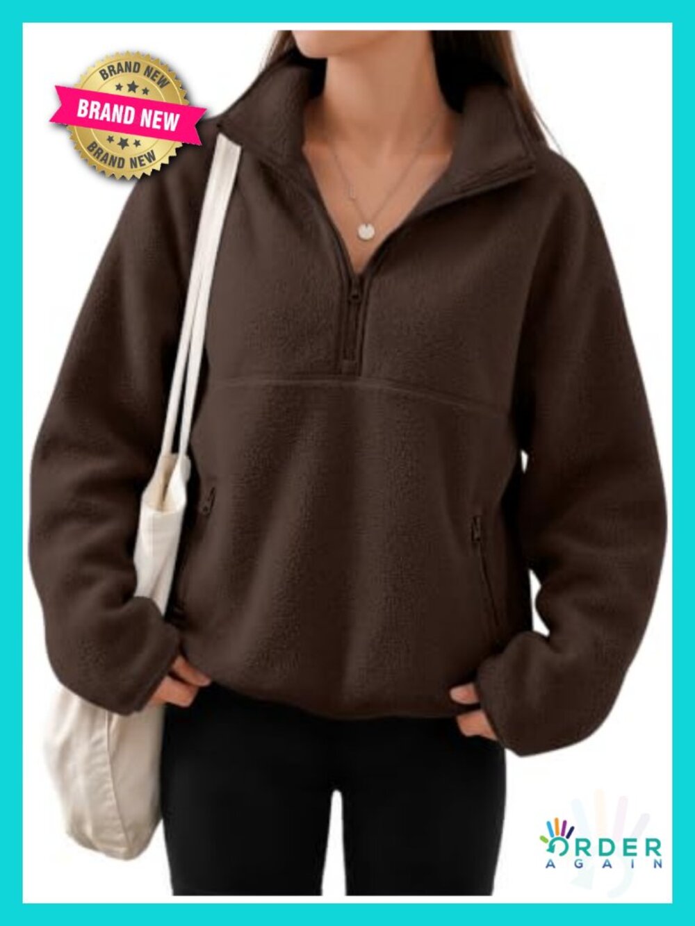 Sherpa Fleece Half Zip Pullover Sweatshirt with Pockets
